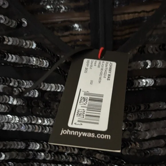 NWT Johnny Was Black Sequin Midi Dress - Picture 7 of 14